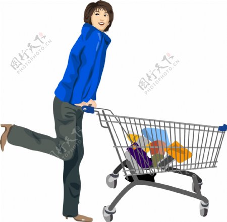 在超市购物的女人图片