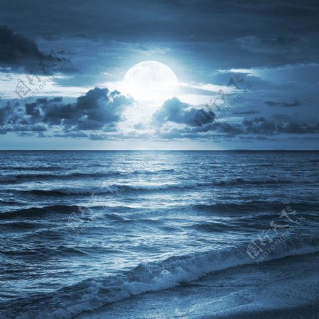 海上月夜图片
