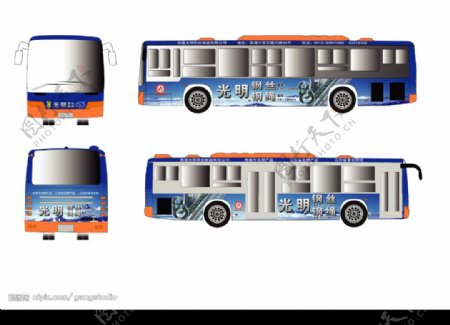 时尚公交车身广告设计机械类钢丝2图片