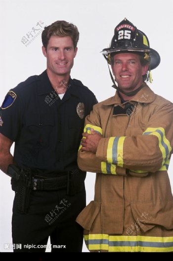 消防员和警察图片