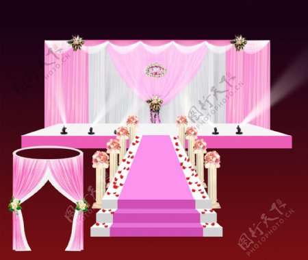 粉色婚礼效果图图片