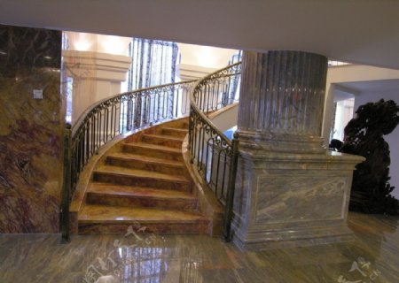 石材装饰酒店楼梯图片