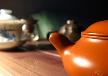 茶壶微距特写图片
