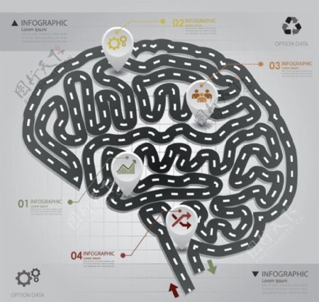大脑商务图标PPT图片