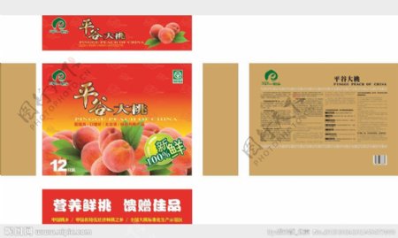 北京平谷大桃礼盒包装图片