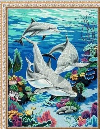 海豚之家数字油画图片