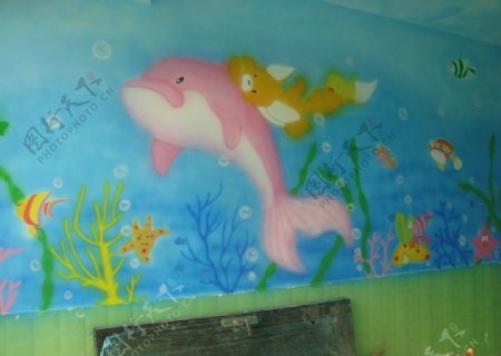幼儿园墙绘图片