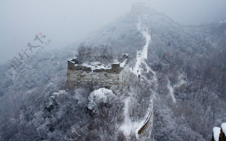 长城雪景图片