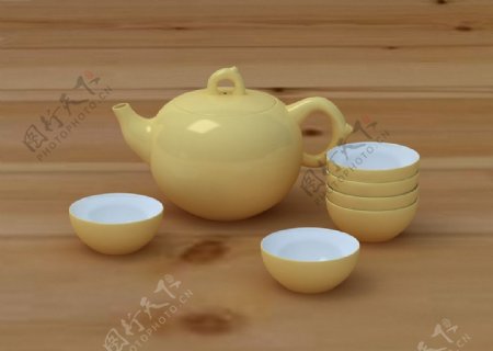 瓷釉茶具图片
