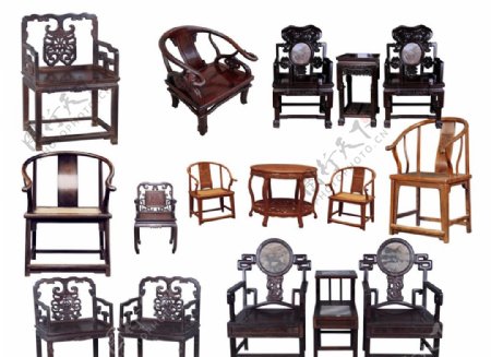 古董凳子椅子抠图素材图片