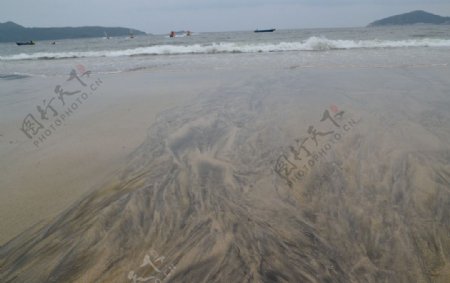 美丽的下川岛沙纹海景图片