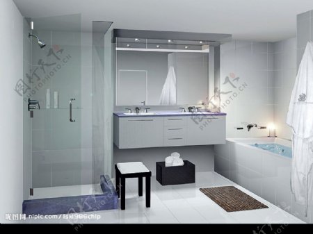 明亮简约的浴室图片素材