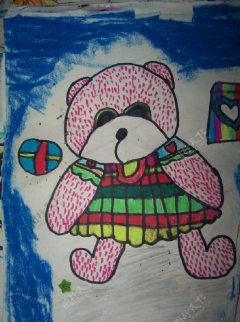 儿童画小熊娃娃图片