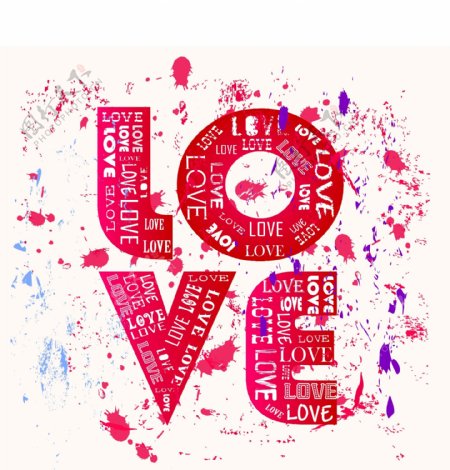 LOVE艺术字矢量图图片