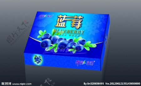蓝莓包装盒展开图图片