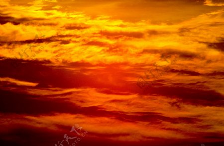 火烧云夕阳图图片