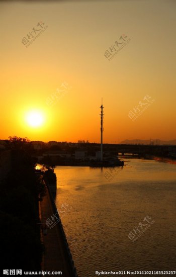 苏州夕阳水景图片