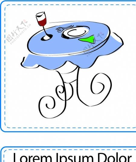 矢量餐桌插画图片