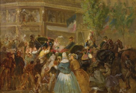 拿破仑三世夫妇在马车上图片