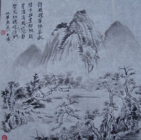 吴玉阳水墨山水画作品图片