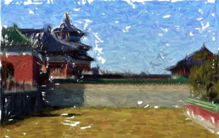 原创手绘北京故宫图片