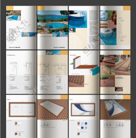 泳池产品画册版式合层图片