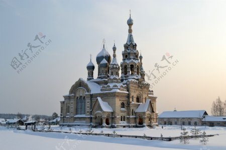 沙皇别墅雪景高清摄影图片