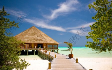 马尔代夫海边美景图片