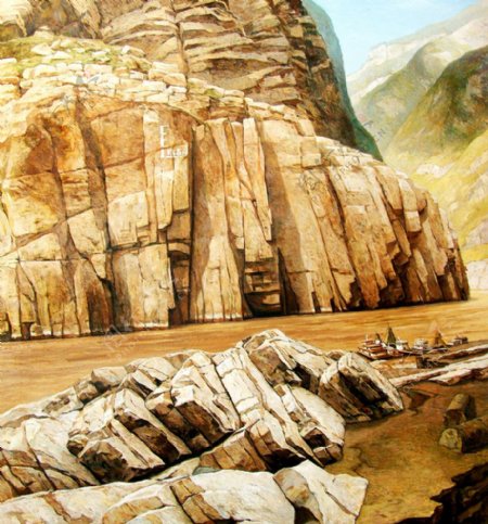 三峡石壁图片
