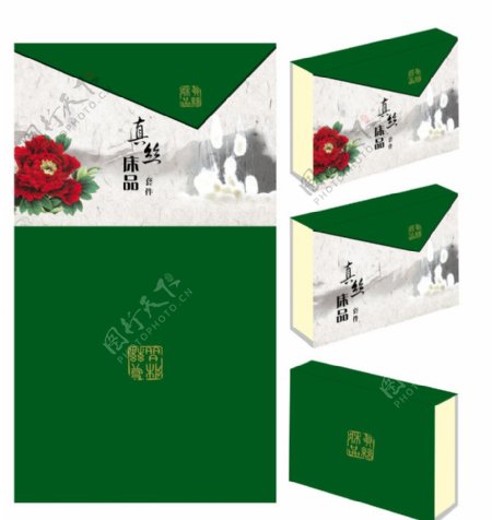 高档丝绸礼盒包装设计图片