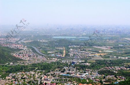 北京西郊三山五园鸟瞰图片