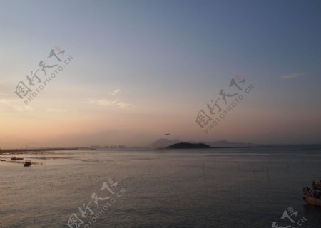 厦门海面日落图片