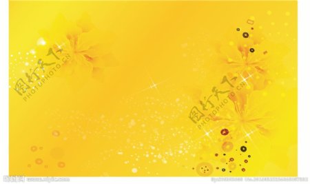 黄色花纹矢量背景图图片