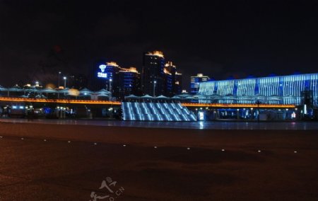 上海浦西高架步桥LED夜景照明图片