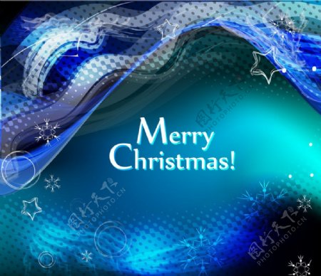 蓝色冬季圣诞背景图片