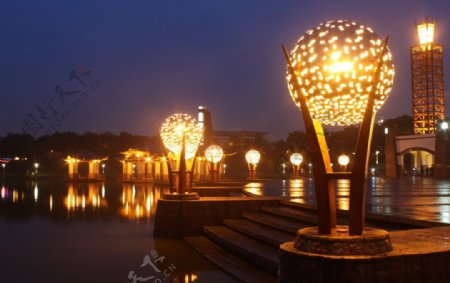佛山千灯湖夜景摄影图片