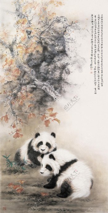 陈志才工笔国画熊猫图片