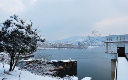 千岛湖雪景图片