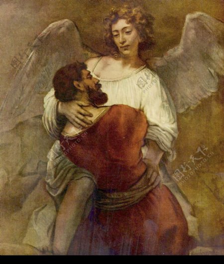 雅各伯与天使的争斗图片