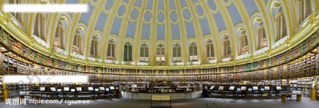 英国图书馆阅览室全景图片
