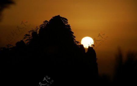 黄山北海日落图片
