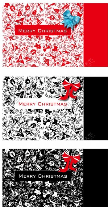 3款蝴蝶结圣诞花纹礼品袋图片