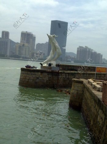 中华白海豚雕像图片