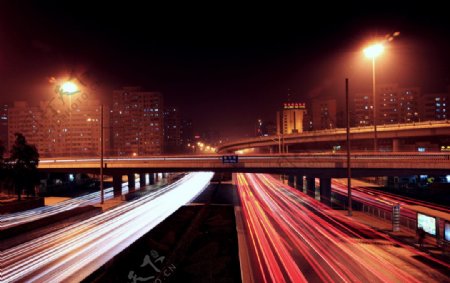 北京三环紫竹桥夜色图片