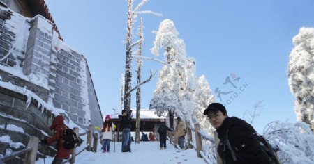 雪地台阶图片