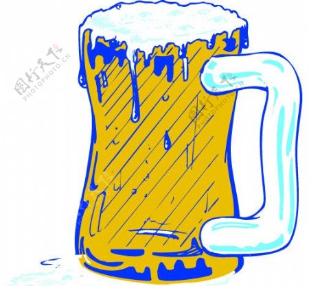 卡通冰水啤酒图片