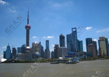 上海黄浦江边外滩图片