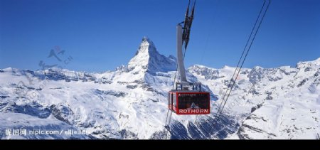 Zermatt雪山缆车图片