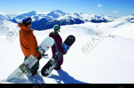 雪山滑雪滑雪板图片