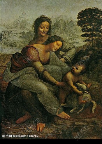 達文西聖母聖嬰和聖安娜图片